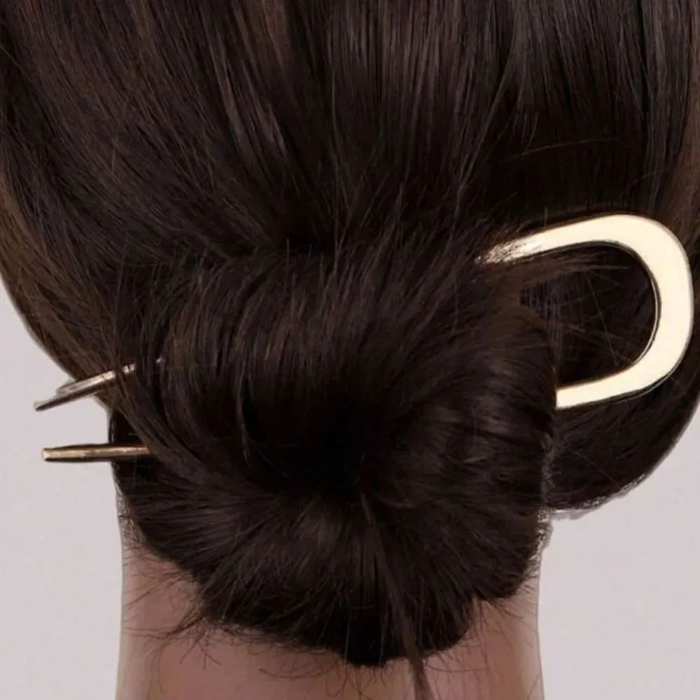 Gold U-Shaped Hair Pin A1598
